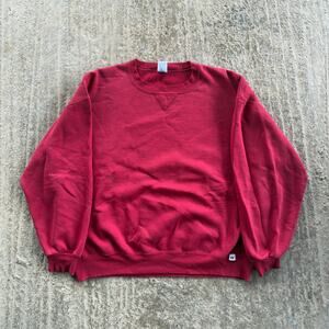 VINTAGE 90S RED RUSSELL ATHLETIC CREWNECK BLANK ESSENTIAL SPORTSWEAR MENS XXL